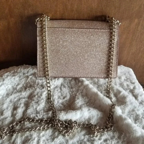 Kate Spade Rose Gold Glitter Burgess  Court Shoulder Crossbody Bag - Picture 6 of 13